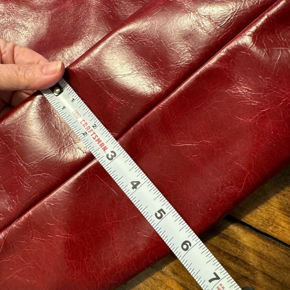 FOXY FIX Urban Chic Shiny Red Leather Tote Bag - Picture 11 of 11